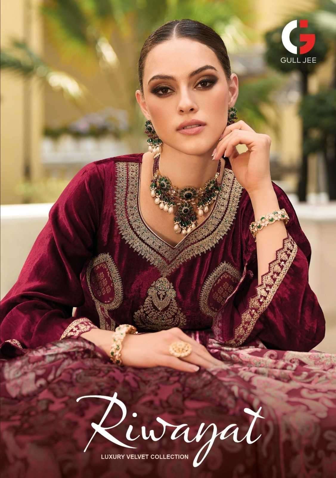 GULL JEE RIWAYAT VELVET PALACHI DUPPTA SUIT CATALOUGE WHOLESALE