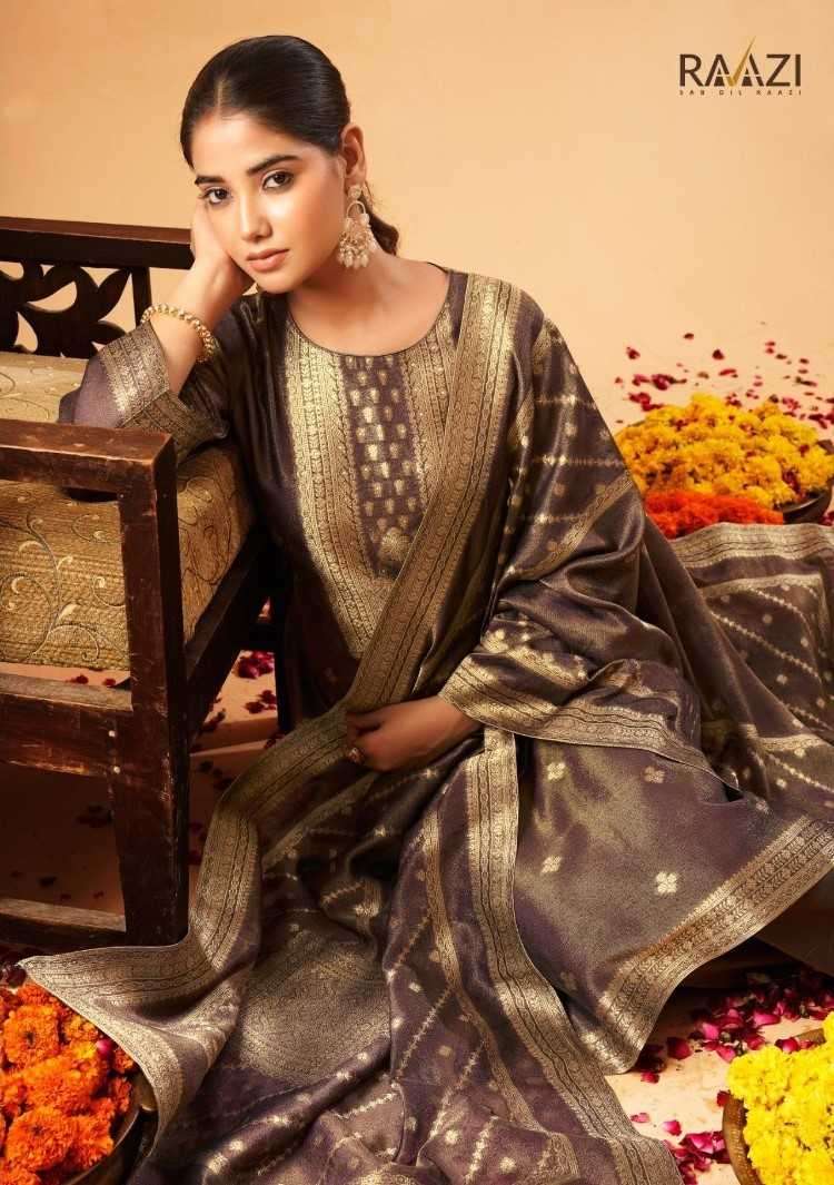 RAAZI RAASLEELA ORGENZA JACQUARD SHIMAR FANCY CATALOGUE SURAT