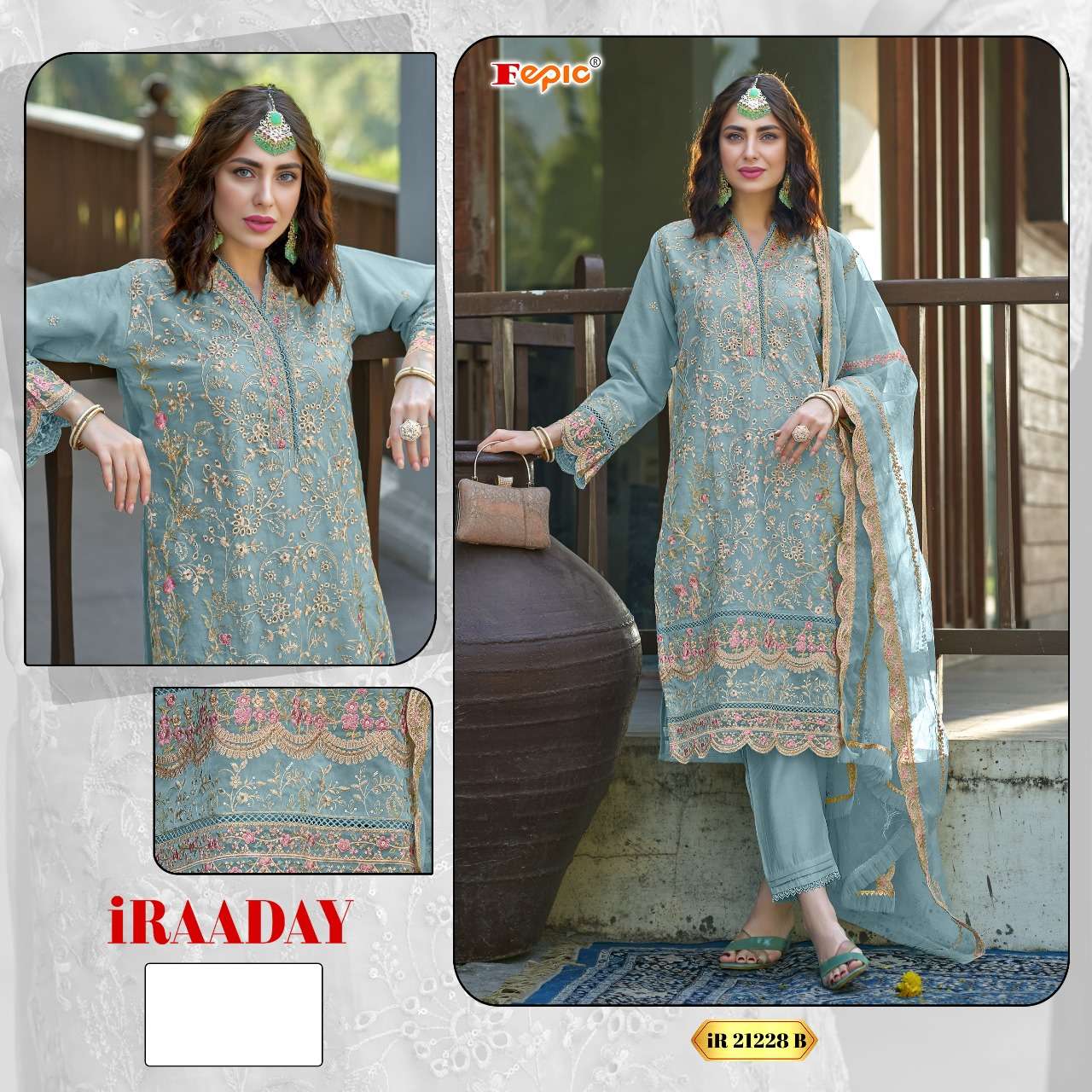 FEPIC 21228 IRAADAY ORGENZA INDIAN PAKISTANI SUIT SURAT