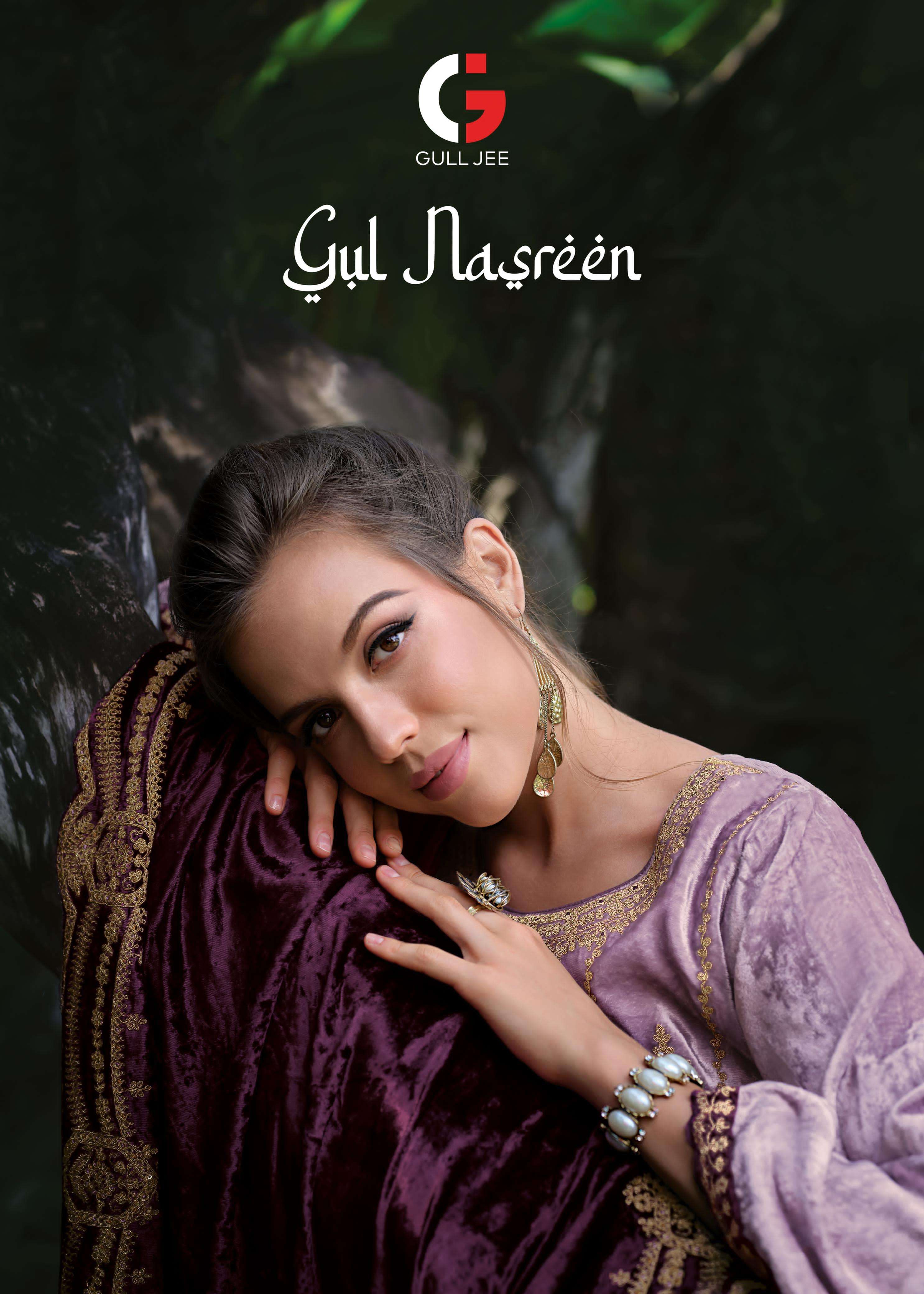 GULLJEE GUL NASREEN VISCOSE VELVET CATALOGUE SUIT SURAT WHOLESALER 