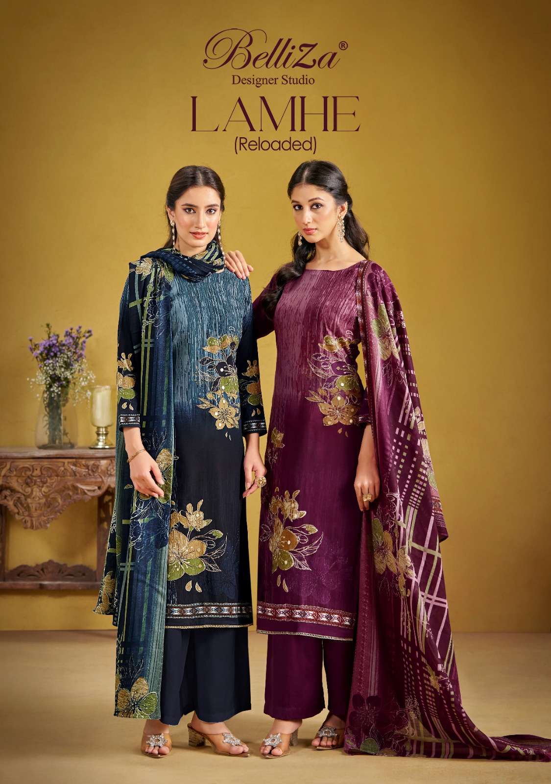 BELLIZA LAMHE VISCOSE RYON PRINT UNSTICH DRESS MATERIAL WHOLESALE