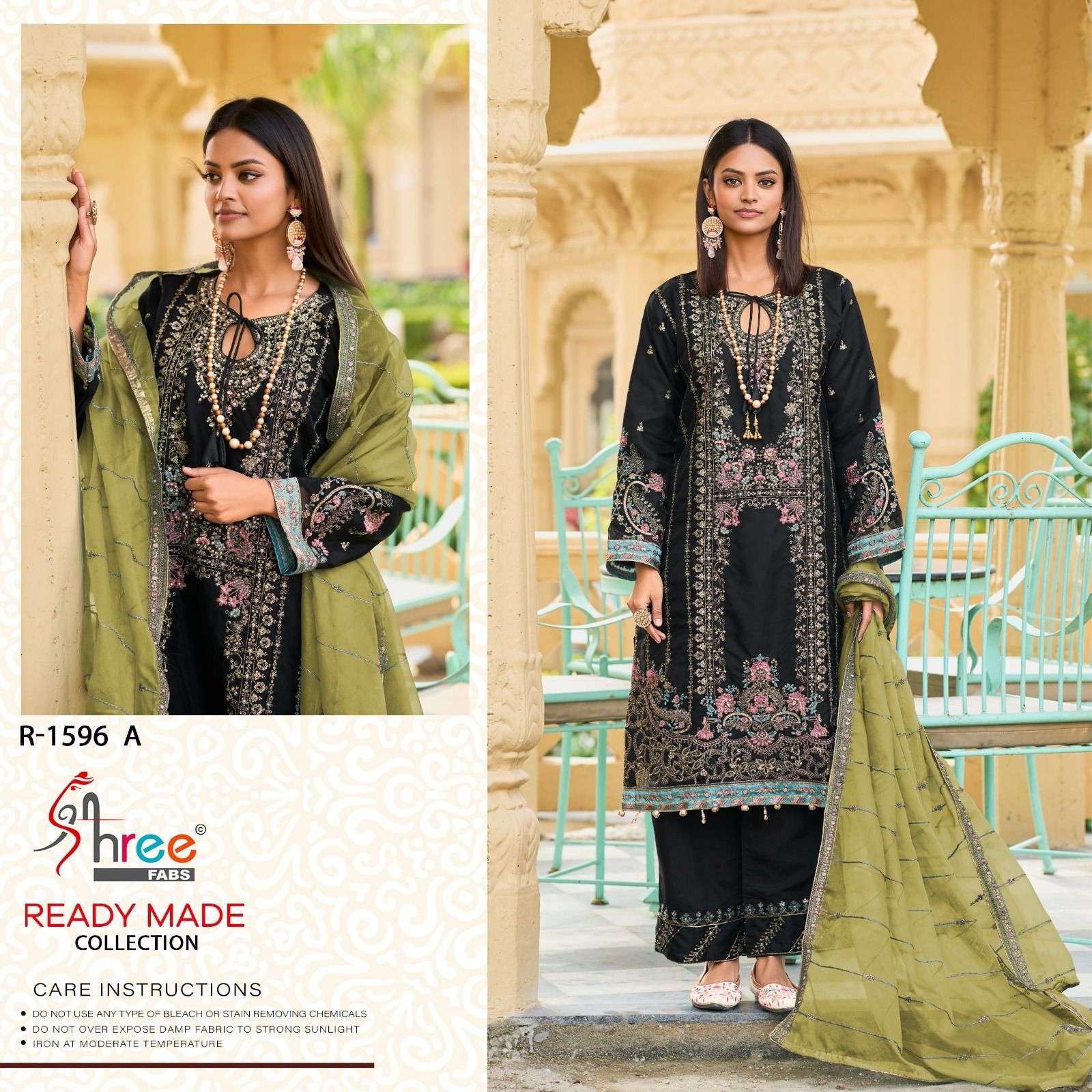 shree fabs r-1596 chiffon  pakistani readymade collection shree fabs wholesale surat