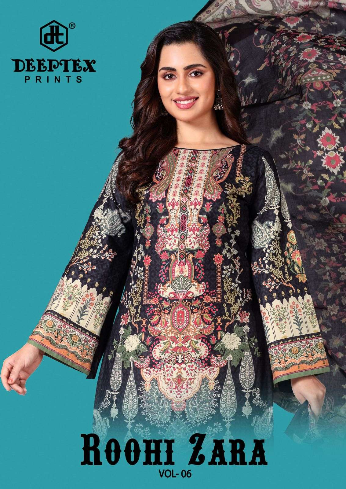ROOHI ZAARA VOL-6 BY DEEPTEX WHOLESALE COTTON  UNSTICH DRESS MATERIAL CATALOGUE 