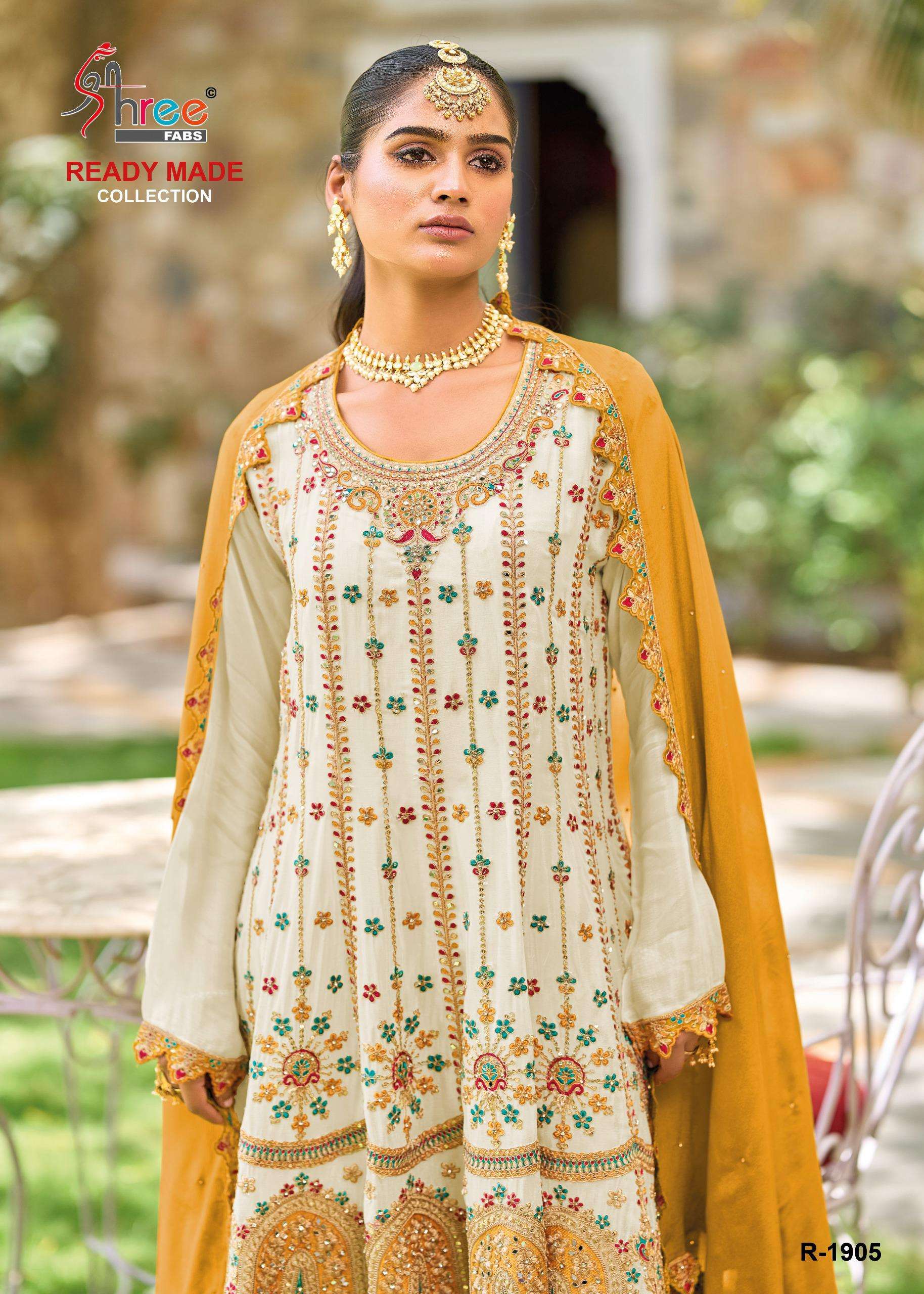 SHREE FABS R-1905  CHINON SILK PLAZO READYMADE SURAT WHOLESALER 