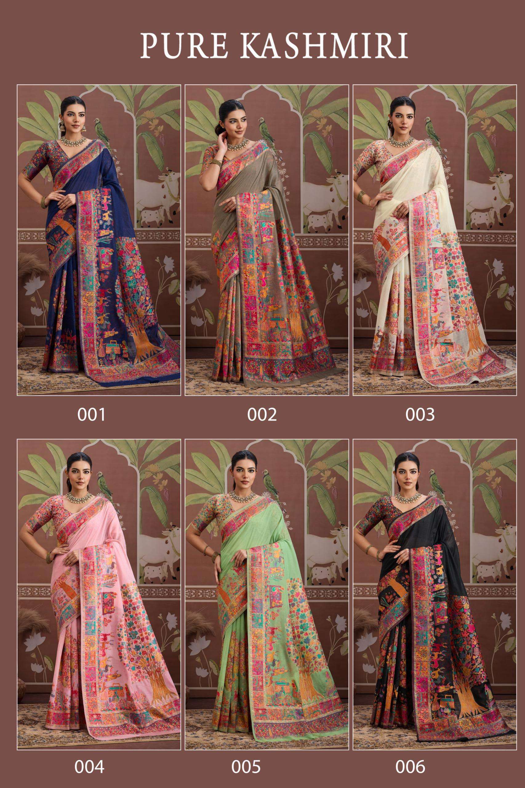 kani saree pure kashmiri  weaving jacquard saree surat latest design 2025 saree