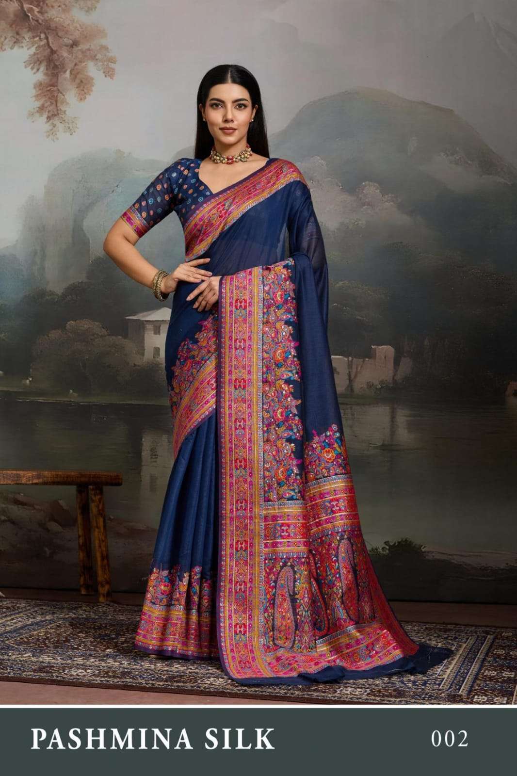 pashmina silk kani saree Premium Jacquard saree Collection for Exhibitions for wholesale