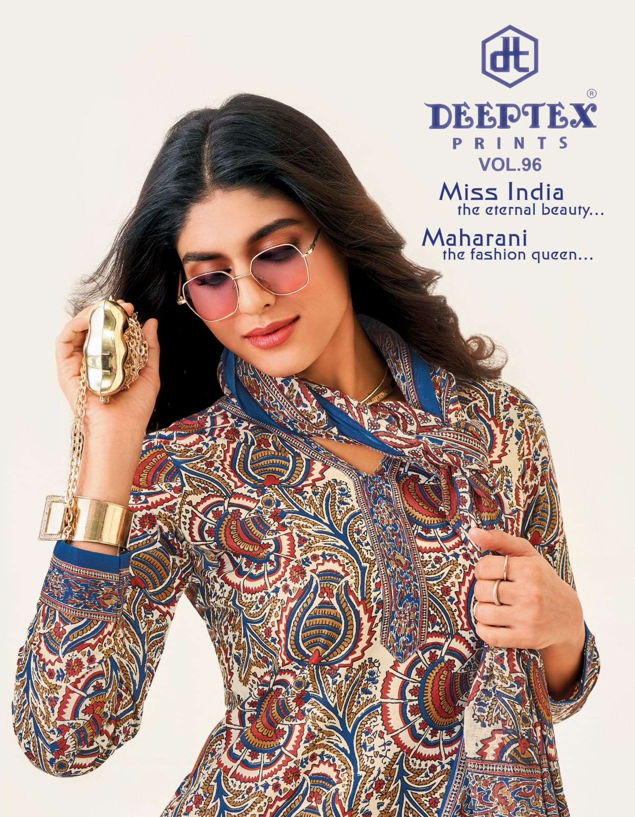 Deeptex miss india vol 96 cotton printed dress material wholesale price surat 