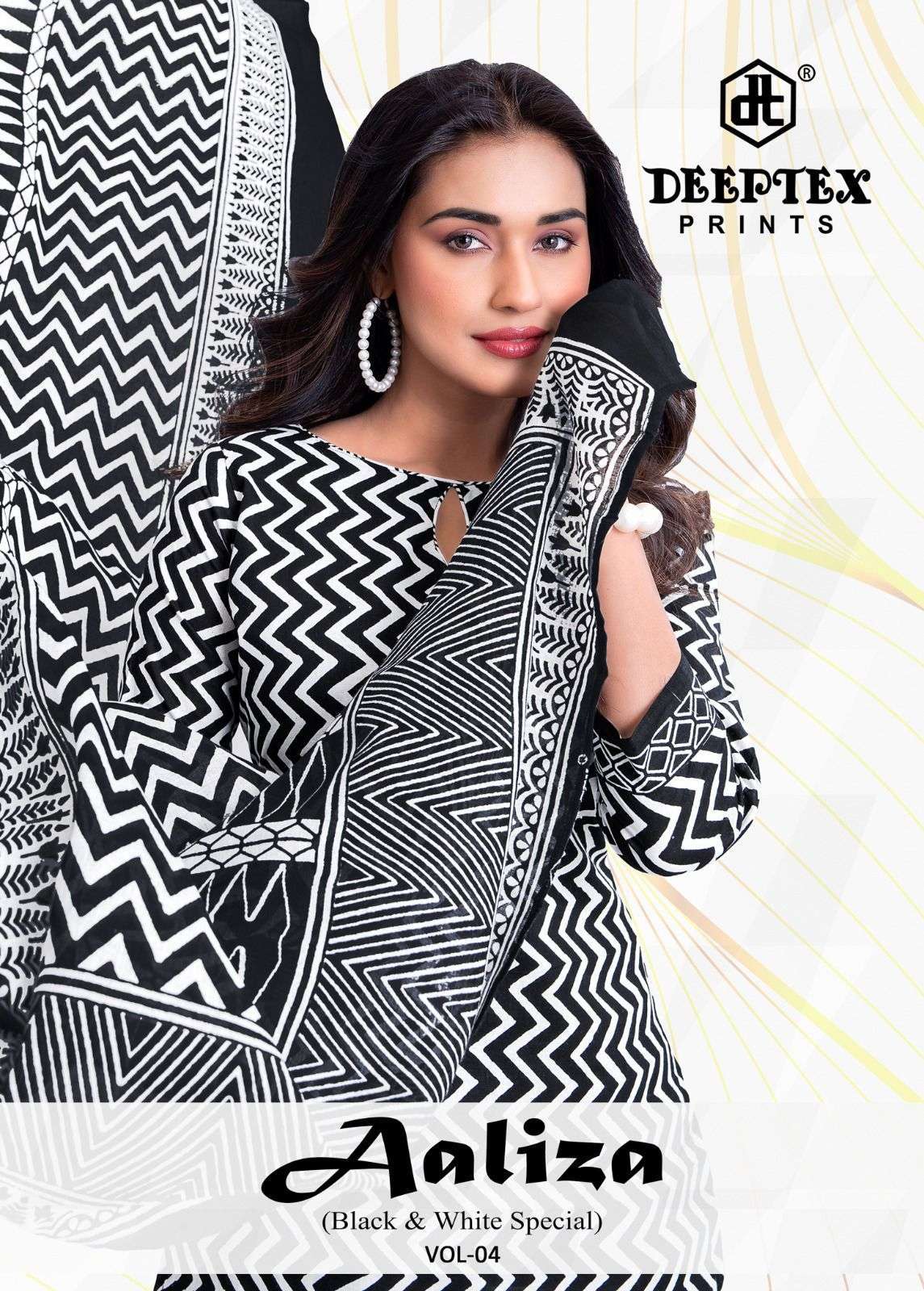 DEEPTEX BLACK AND WHITE SPECIAL VOL 4  COTTON DRESS MATERIAL WHOLESALE SURAT 