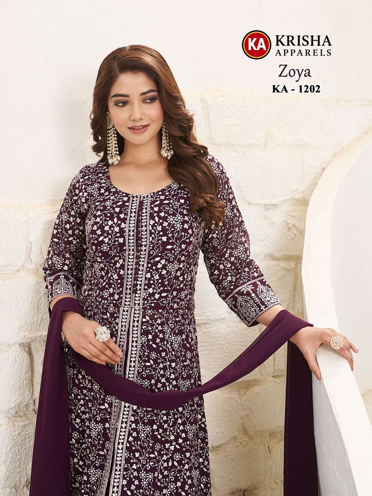 KRISHA APPARELS KA 1202  DESIGNER READYMADE LONG SUIT 
