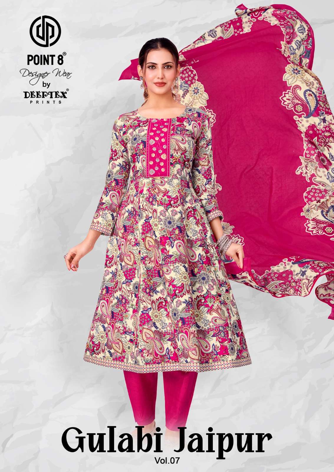 Point 8 by Deeptex Prints Gulabi Jaipur Vol.07 Ready Made Anarkali Suit