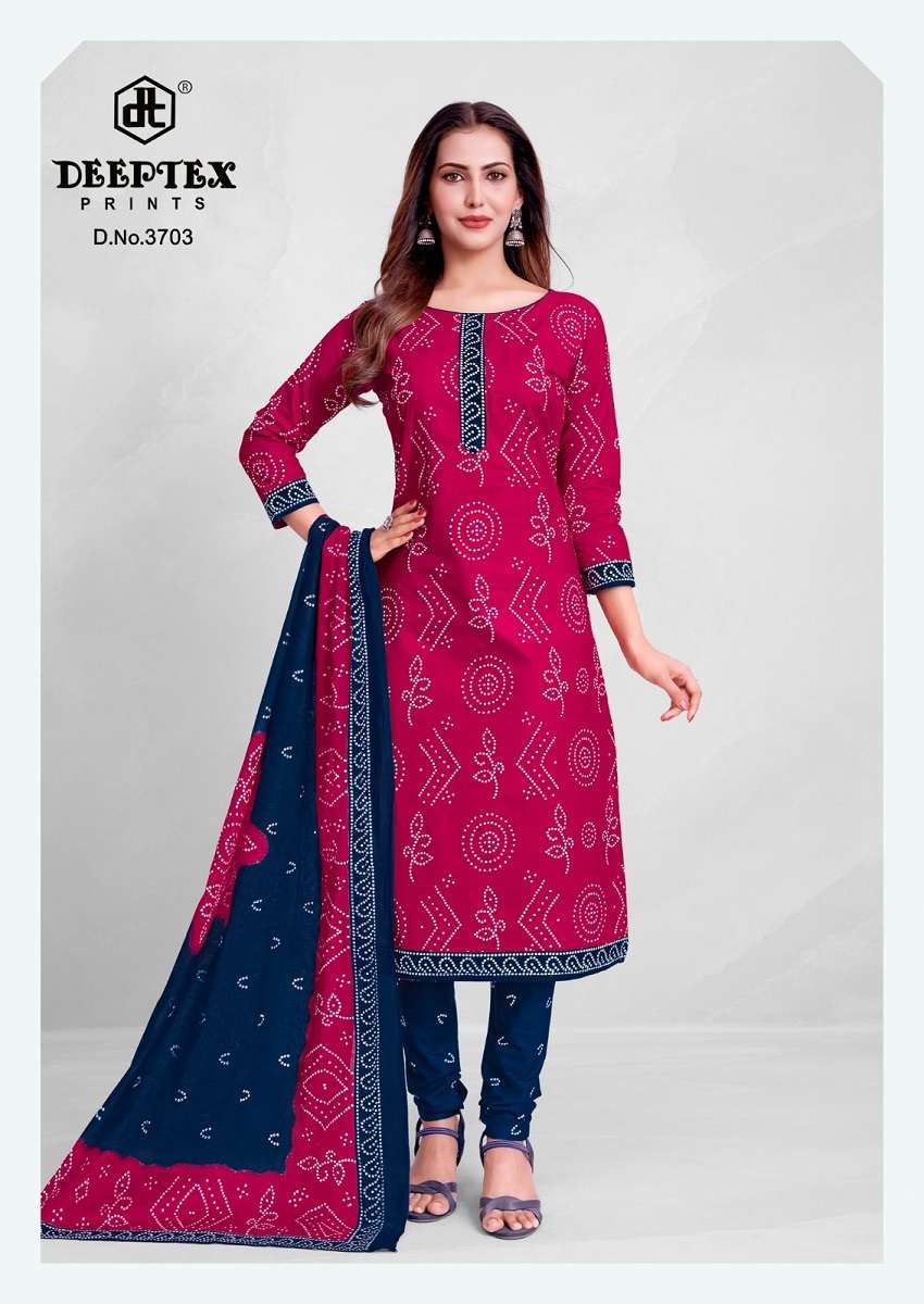deeptex-prints-classic-chunaris-vol-37-design-3703.webp Deeptex Prints Classic Chunaris Vol 37 Cotton Dress Material | Unstitched Suits Wholesale | Krisha Apparels Surat