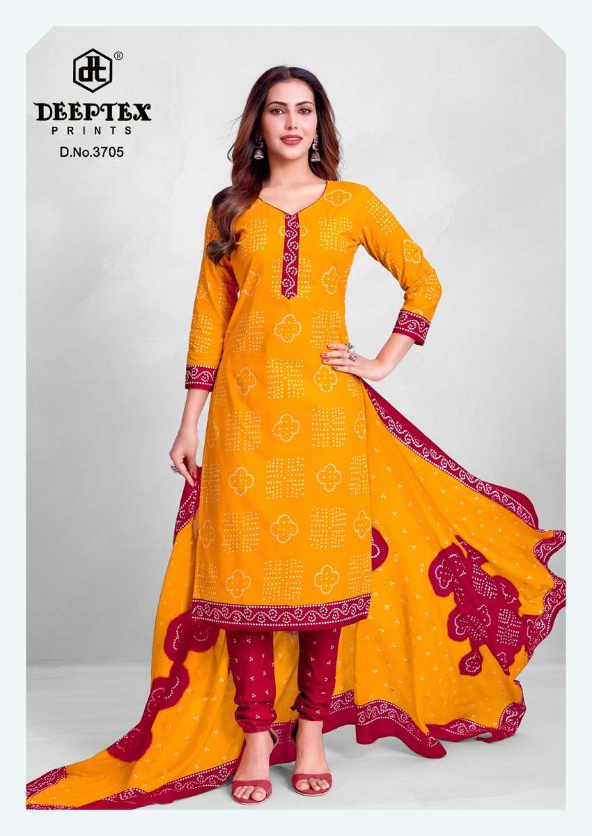 deeptex-prints-classic-chunaris-vol-37-design-3705.webp Deeptex Prints Classic Chunaris Vol 37 Cotton Dress Material | Unstitched Suits Wholesale | Krisha Apparels Surat