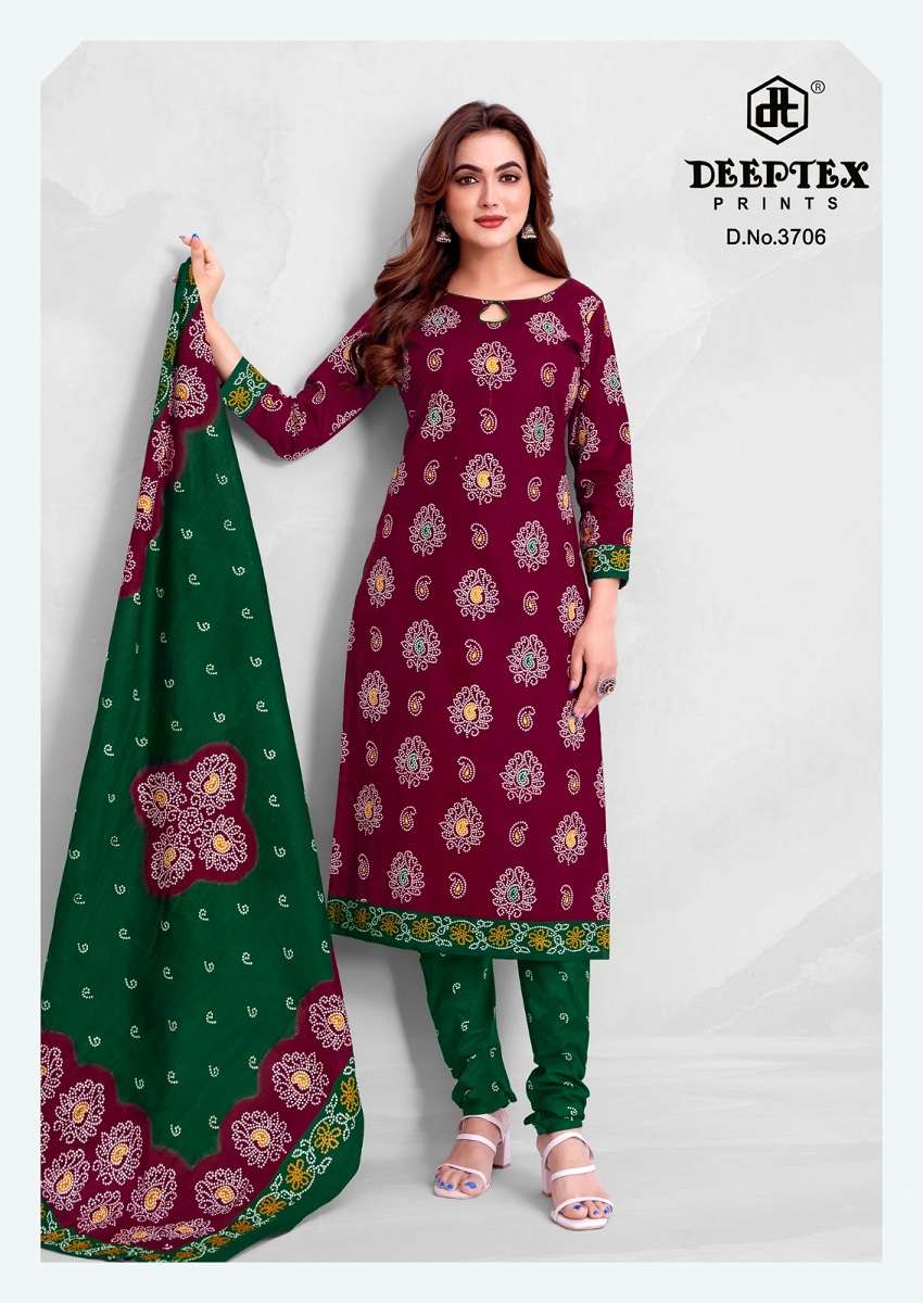 deeptex-prints-classic-chunaris-vol-37-design-3706.webp Deeptex Prints Classic Chunaris Vol 37 Cotton Dress Material | Unstitched Suits Wholesale | Krisha Apparels Surat