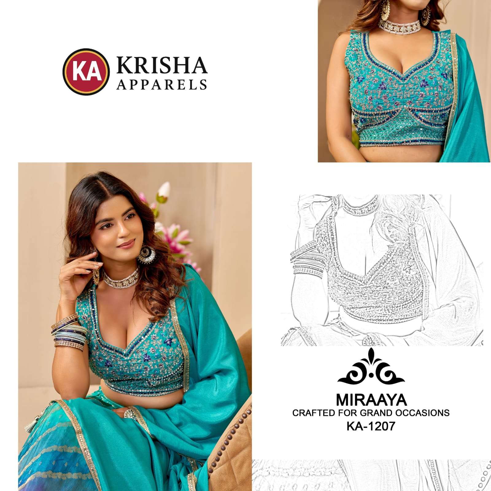 miraaya-ka-1207-dola-jacquard-lehenga.jpg MIRAAYA KA 1207 PREMIUM DESIGNER FESTIVE LEHENGA SET