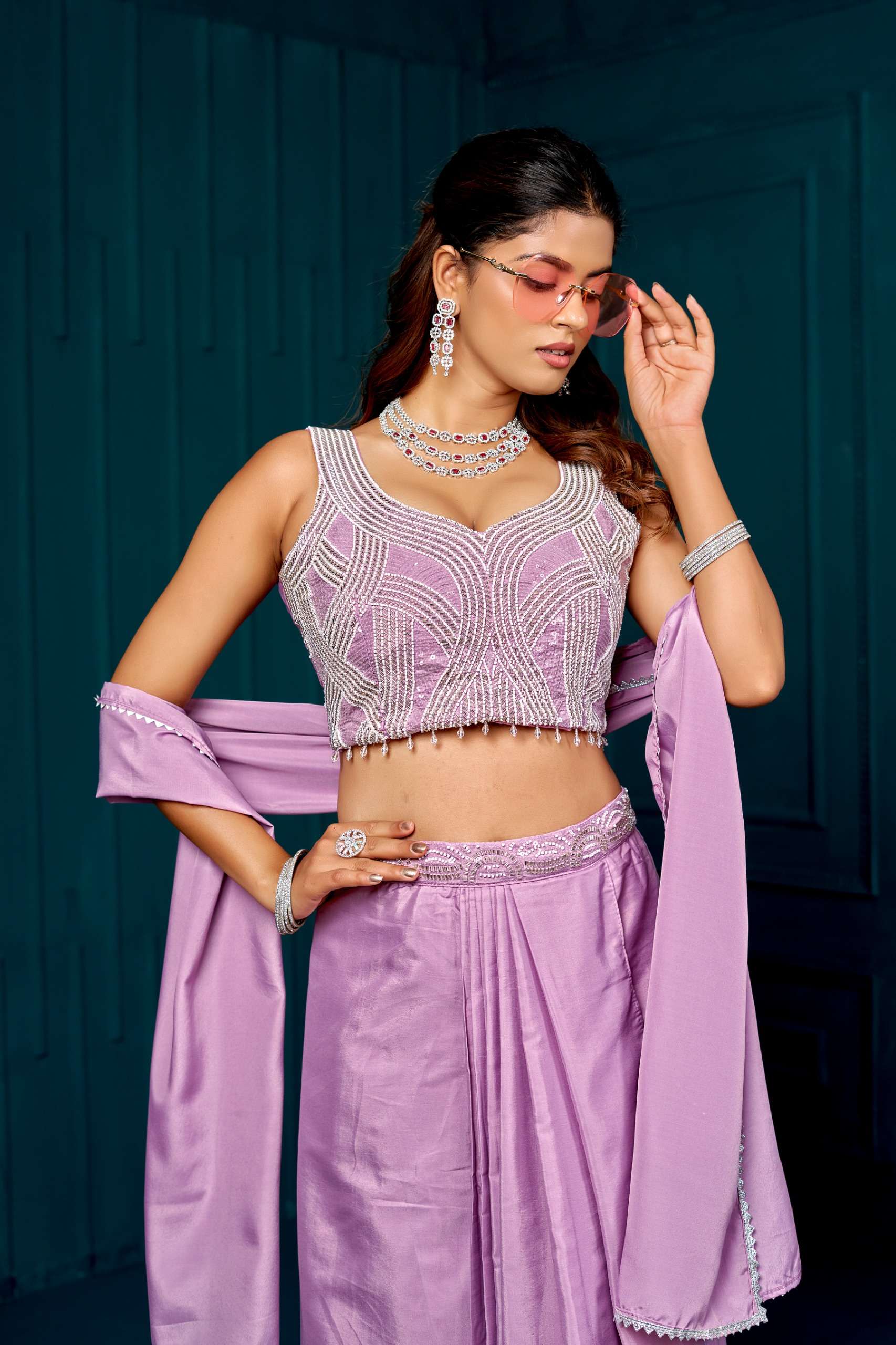 lunara-ka-1215-designer-indo-western-skirt-set.j LUNARA KA 1215 DESIGNER INDO WESTERN READYMADE SKIRT SET BY KRISHA APPARELS