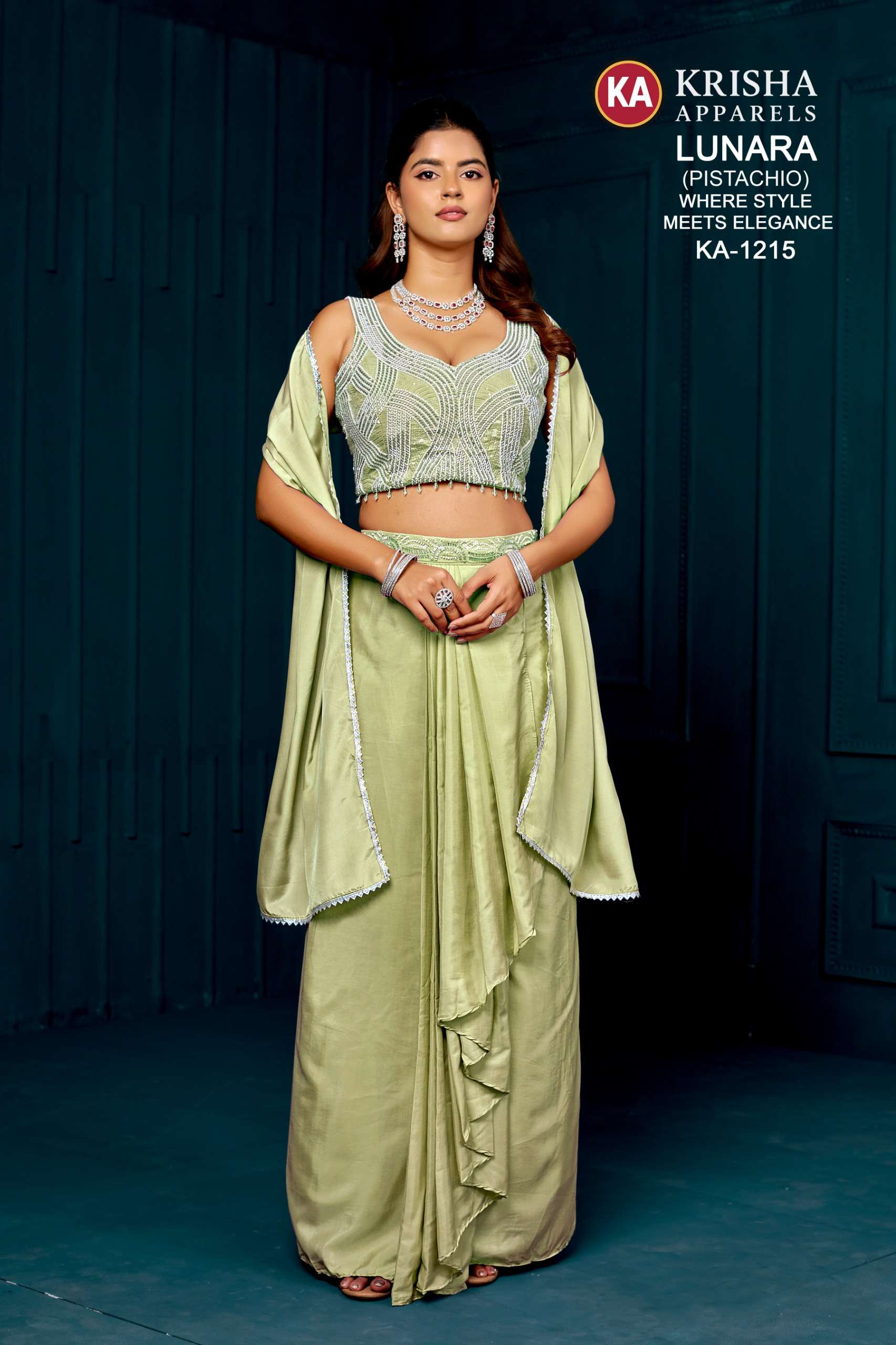 lunara-ka-1215-indo-western-skirt-set-3 LUNARA KA 1215 DESIGNER INDO WESTERN READYMADE SKIRT SET BY KRISHA APPARELS