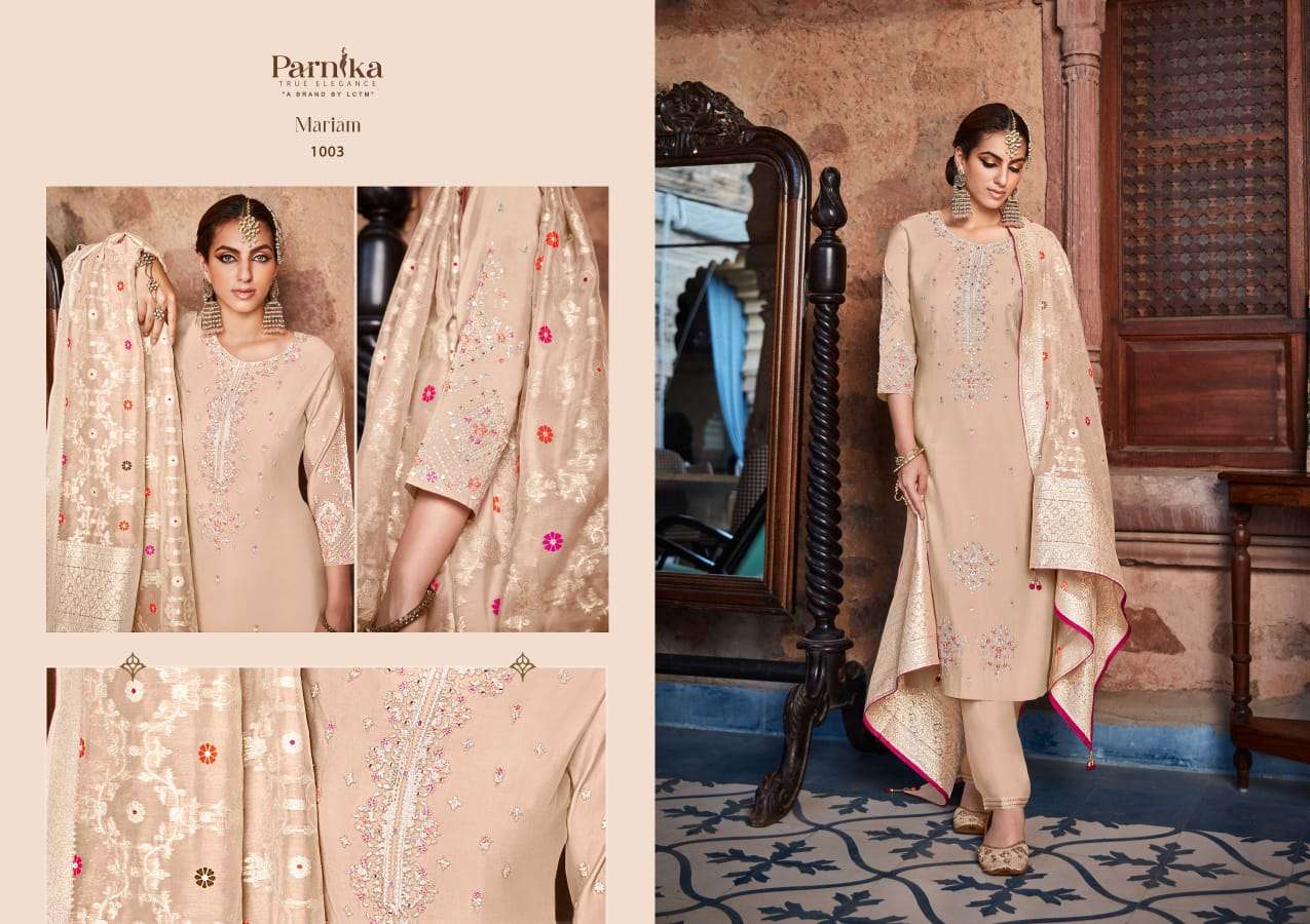 PARNIKA MARIAM FANCY SILK FESTIVAL WEAR SUIT CATLOG DEALER SURAT