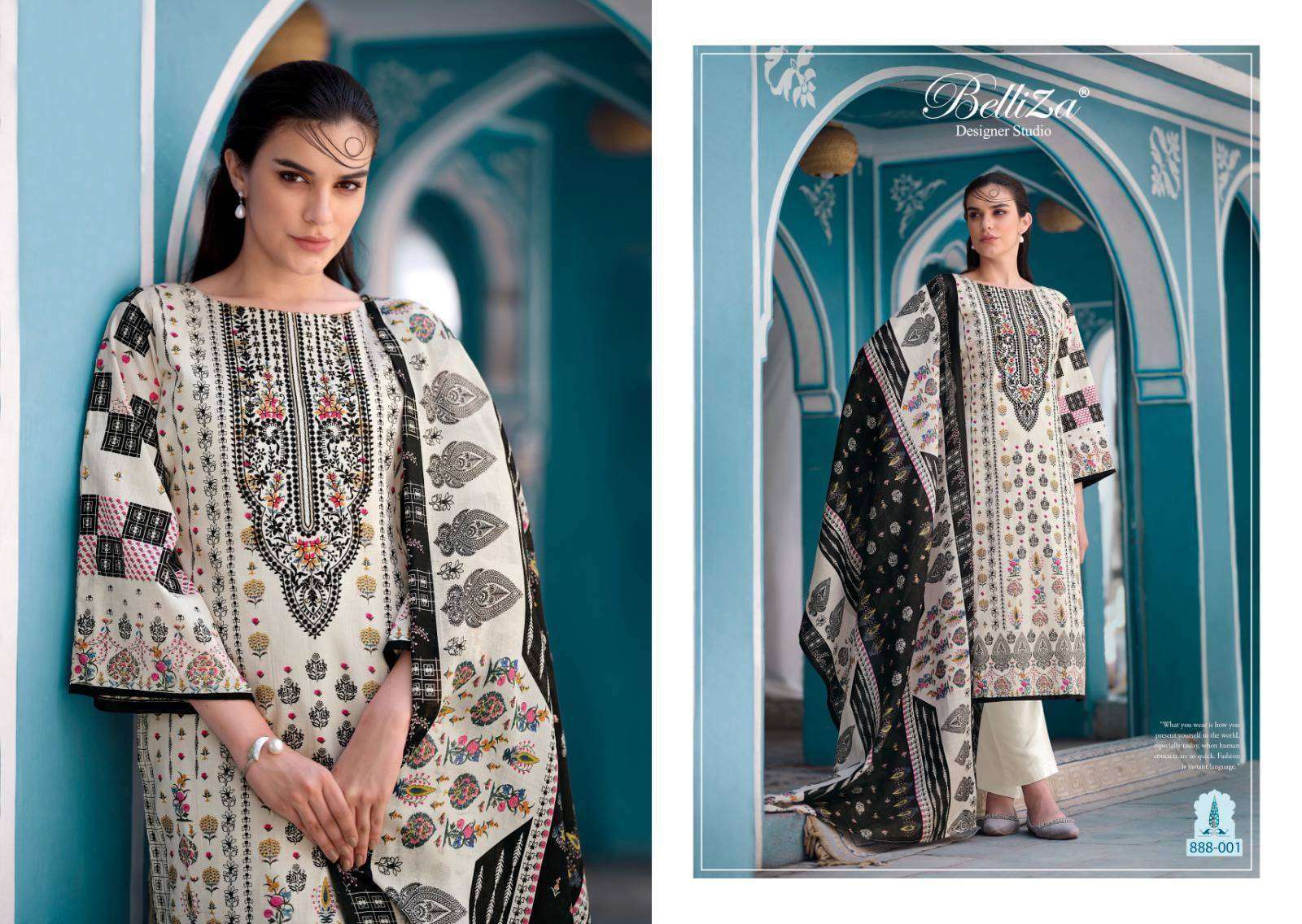 BELLIZA NAIRA VOL 40 BLACK AND WHITE LADIES SUIT LATEST CATALOGUE