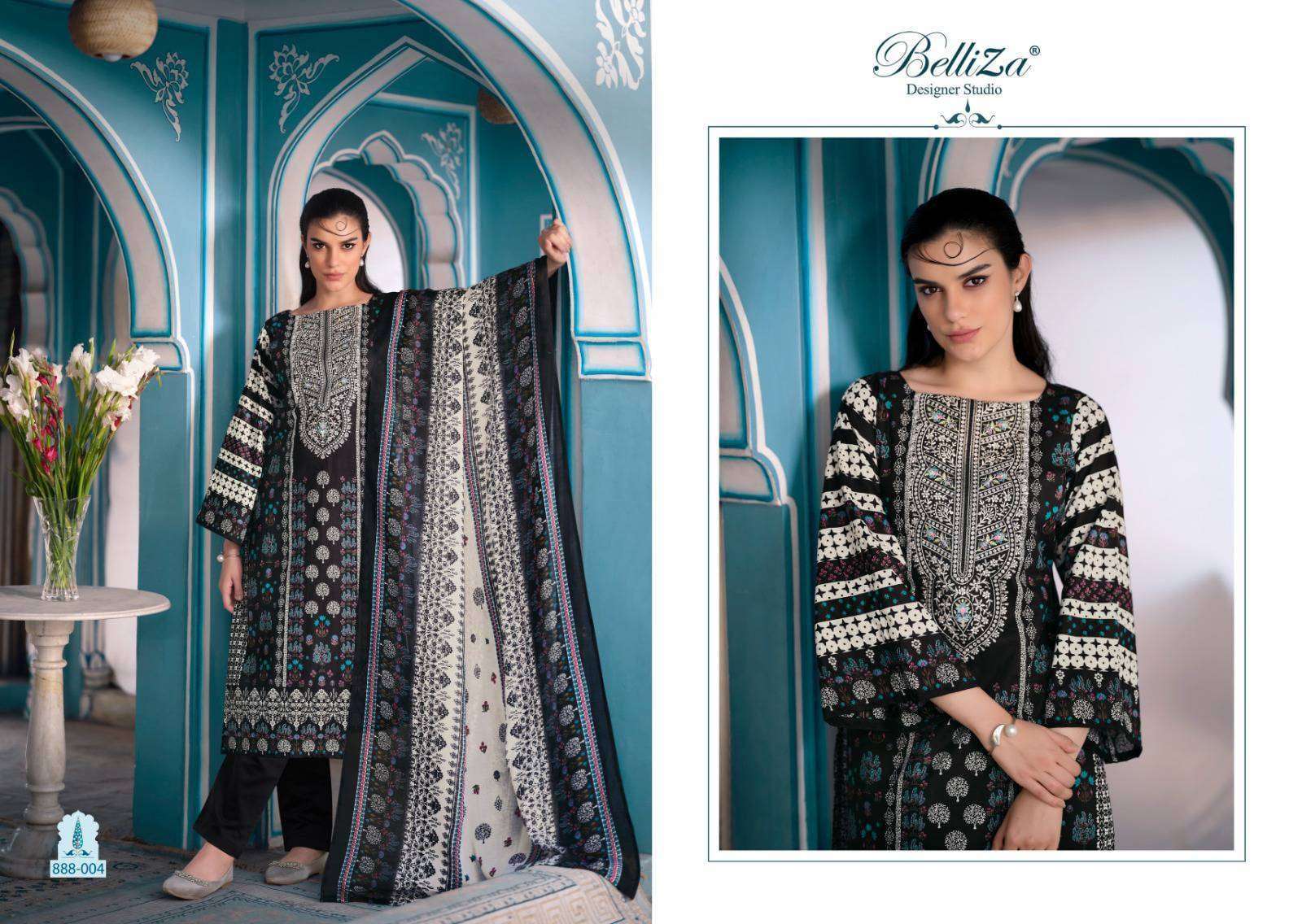 BELLIZA NAIRA VOL 40 BLACK AND WHITE LADIES SUIT LATEST CATALOGUE